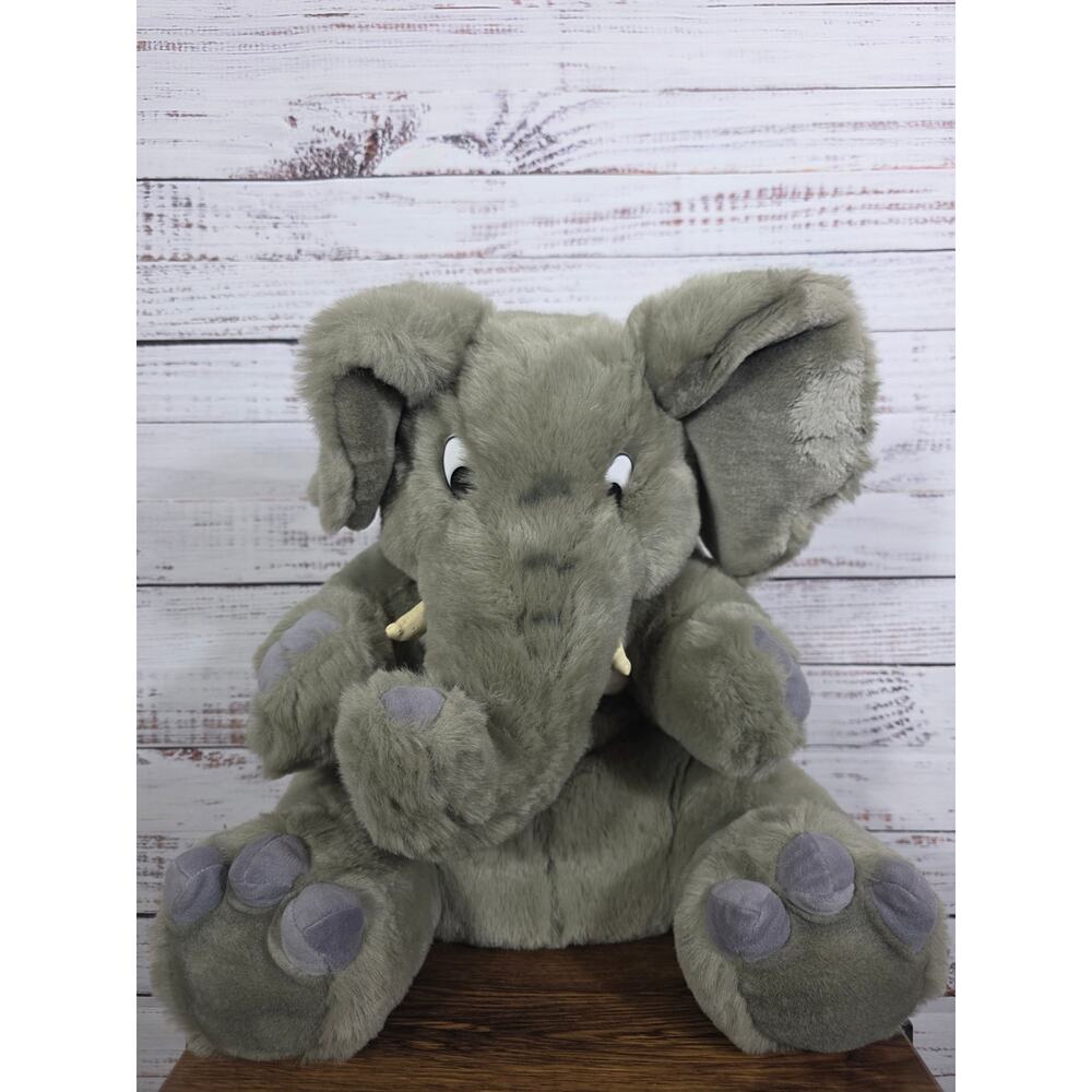 VTG Kids of America Large Plush Elephant Gray Stuffed Animal Large Floppy Ears